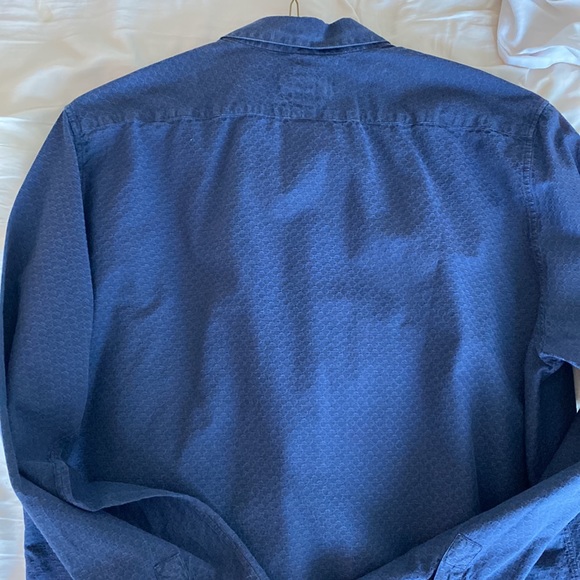 Hermes Men's Blue Unique Texture Button Down Shirt US 16 EUR 41 - Picture 4 of 5